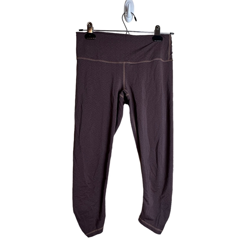 Prana Misty Wood Bodhi Capri Yoga Leggings Textured Ruched Brown Copper Size S